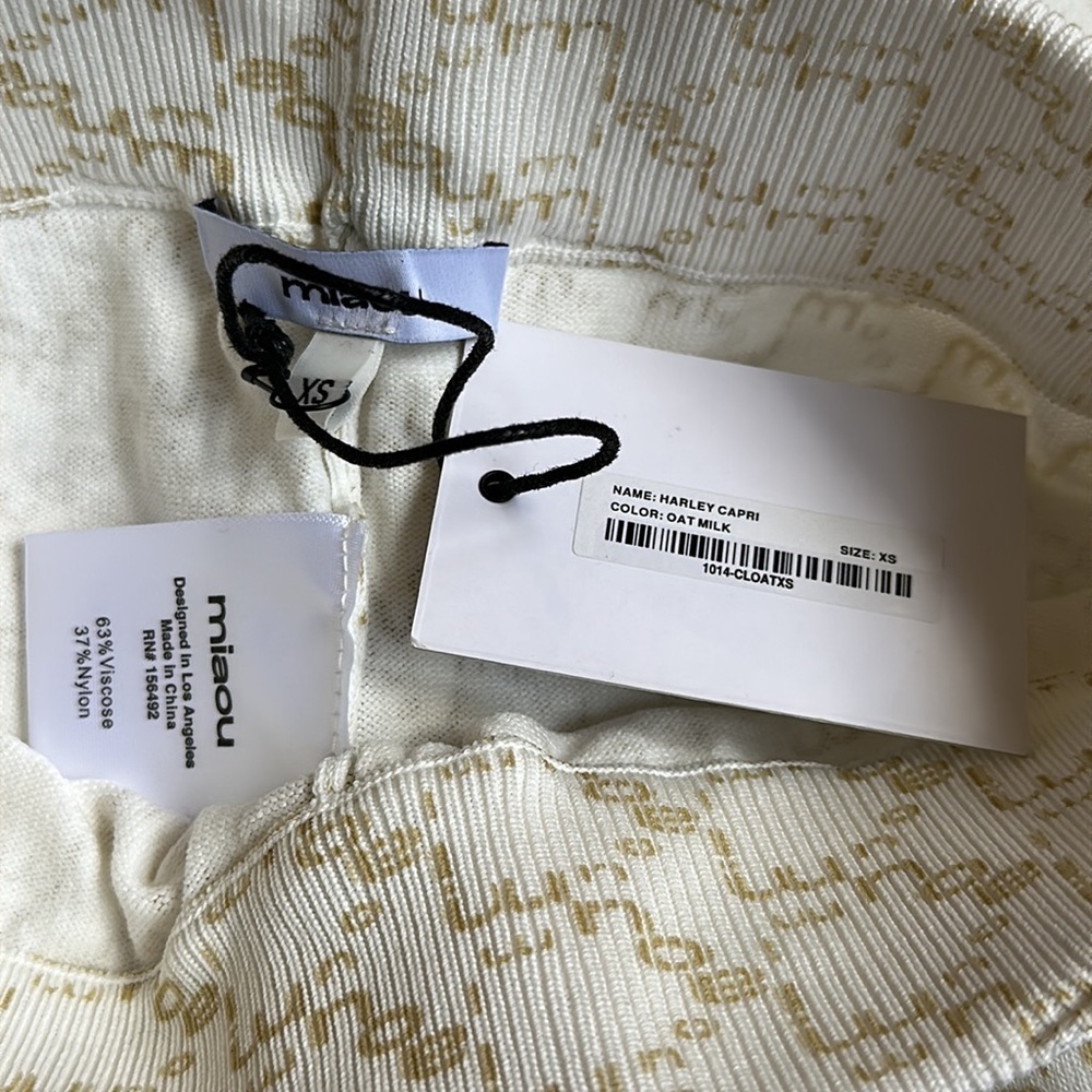 Miaou Cream Patterned Capris - image 8